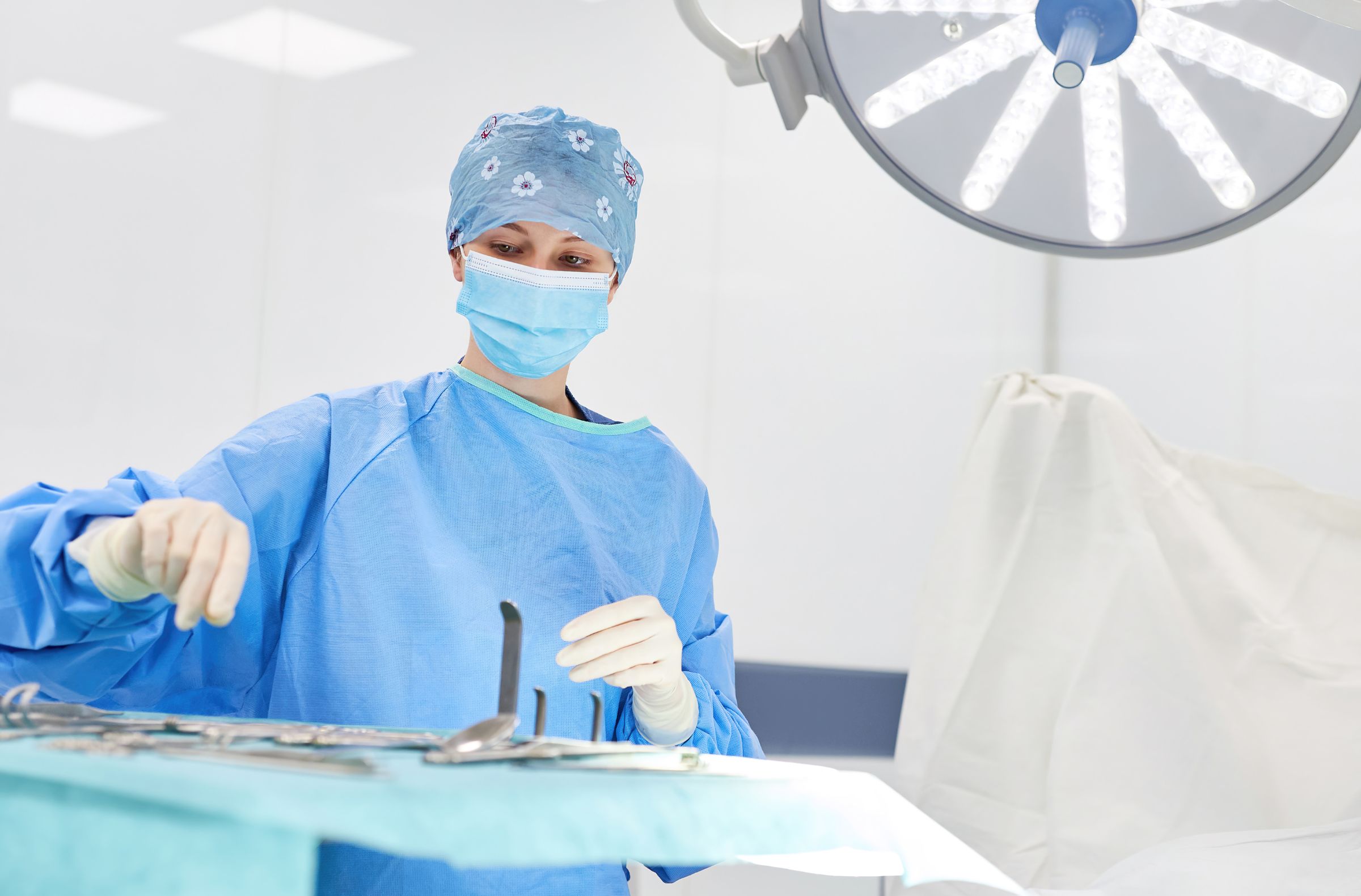 Woman prepping for surgery